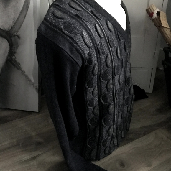 Sergio Louis Knit Sweater Grayish Blue Size M - Picture 3 of 5